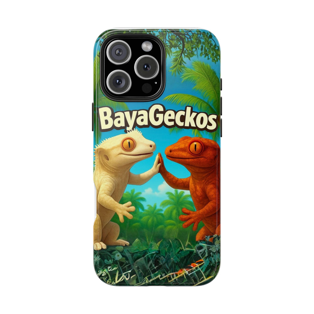 BayaGeckos Tough Phone Case — Colorful Gecko Duo Protective Cover