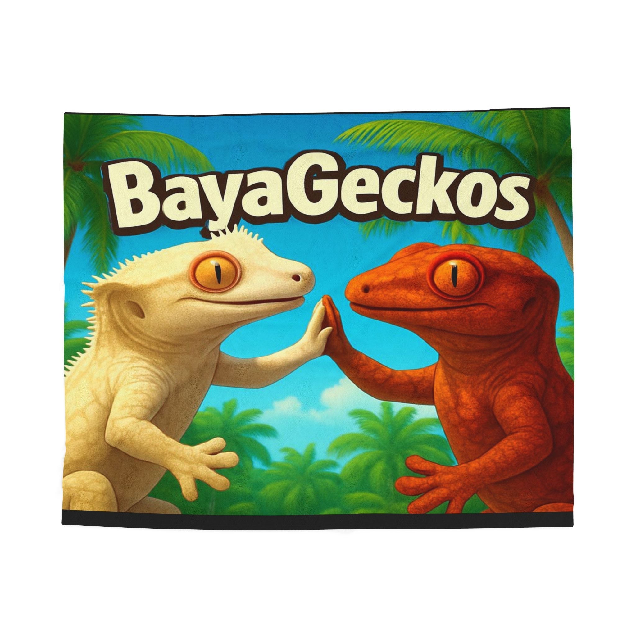 Velveteen Plush Blanket — BayaGeckos Colorful Gecko Plush Throw for Kids & Reptile Lovers
