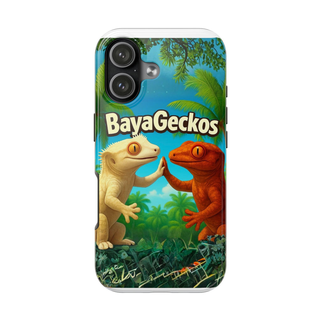 BayaGeckos Tough Phone Case — Colorful Gecko Duo Protective Cover