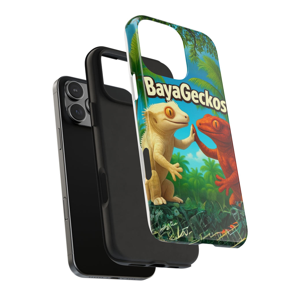 BayaGeckos Tough Phone Case — Colorful Gecko Duo Protective Cover