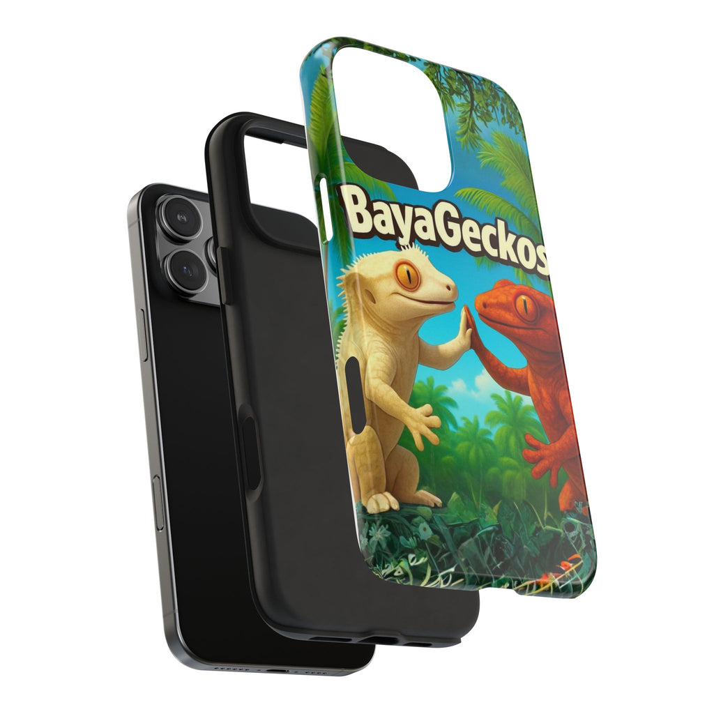 BayaGeckos Tough Phone Case — Colorful Gecko Duo Protective Cover